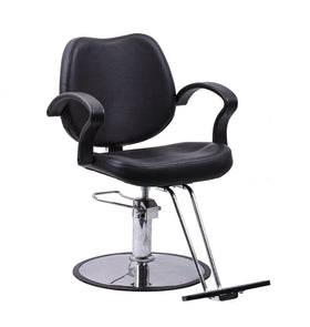 FlagBeauty black hydraulic barber chair front view, sturdy salon-grade design for daily use