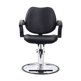 FlagBeauty black swivel-base barber chair enables quick height changes