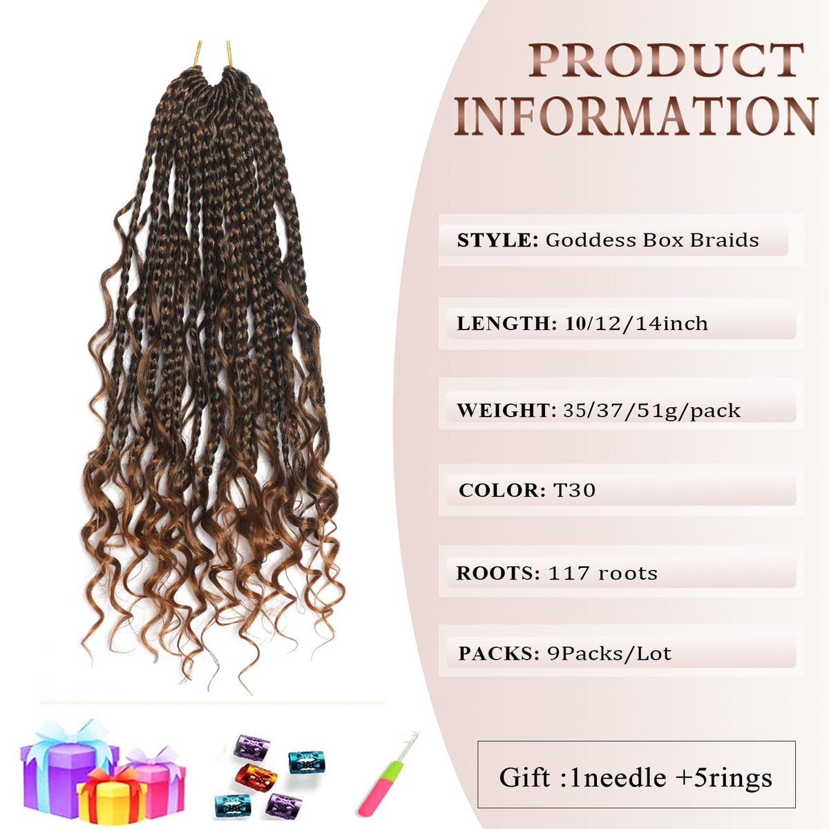 Flagship Goddess Box Braids ends curl to create a boho, versatile look.