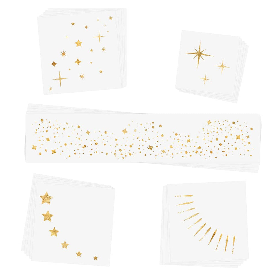 Flash Tattoos Twinkling Lights set with 25 designs for radiant festival looks.
