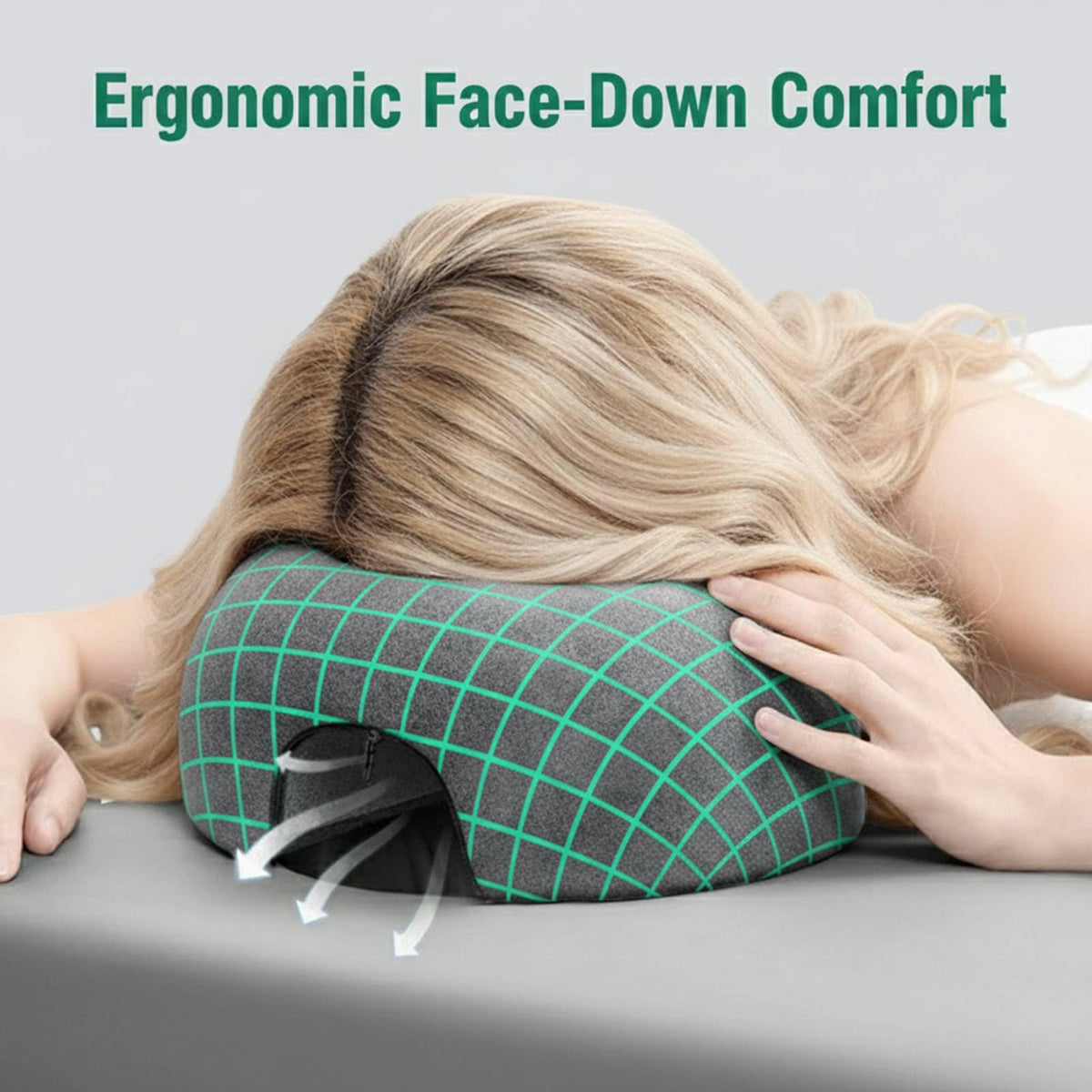 Flaskars memory foam close-up showing contouring support for neck and face