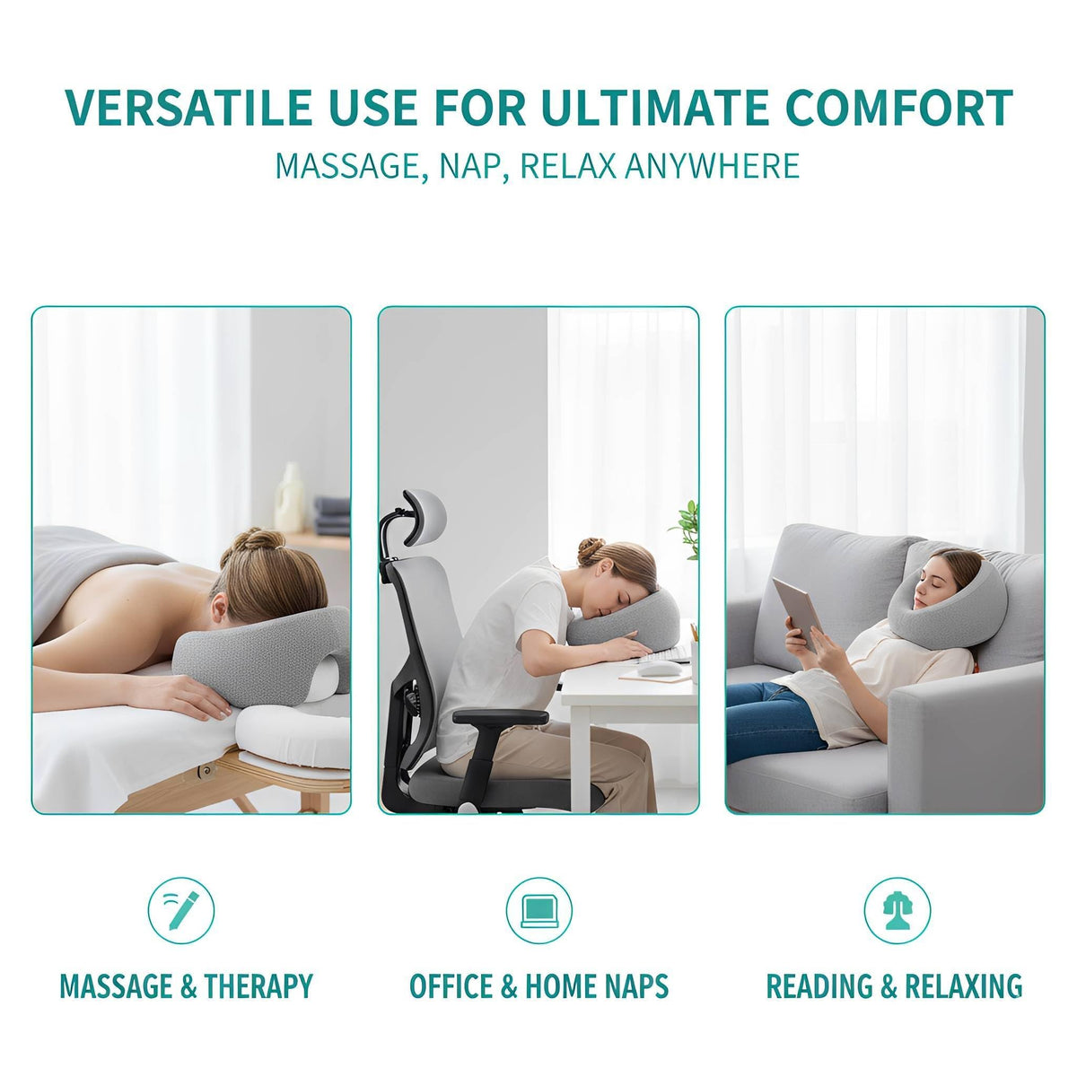 Flaskars pillow compatible with spa tables for professional or home use
