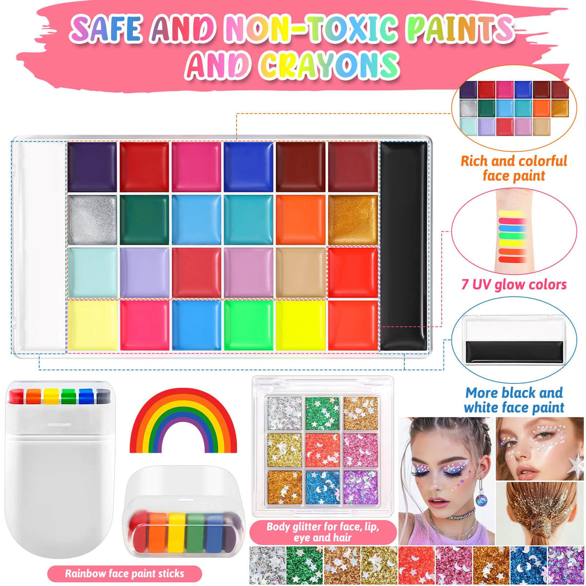 Flasoo brushes kit with 10 brushes for smooth color application