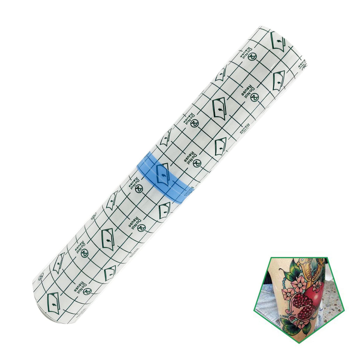 Flatoedu tattoo aftercare bandage roll protects tattooed skin during washing and moisturization.