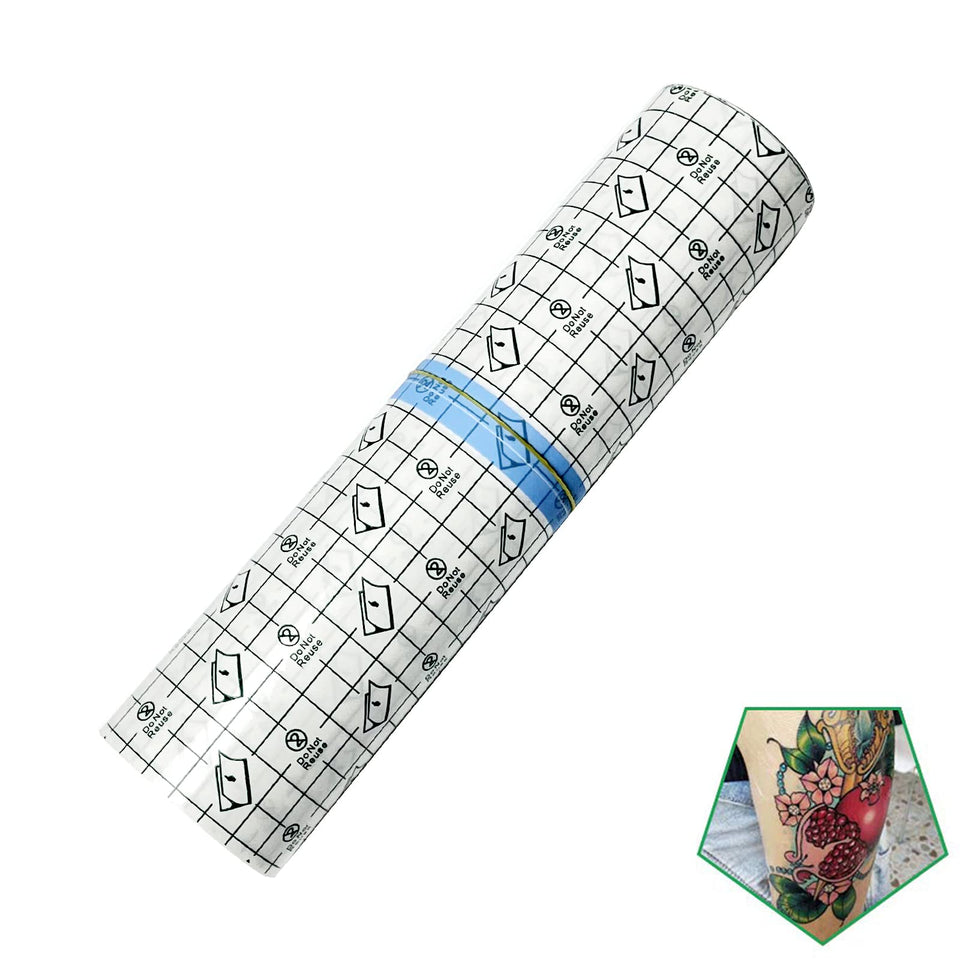 Flatoedu tattoo bandage with grid-lines backpaper enables precise sizing and quick application.