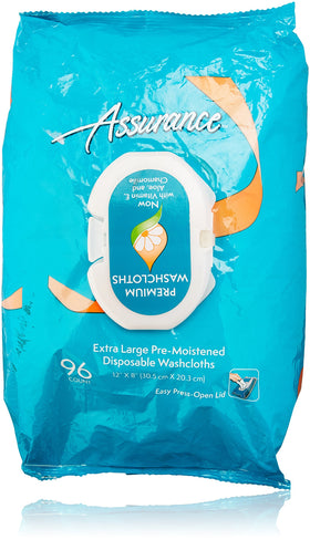 Flawless Assurance 96-count tub with press-open lid for easier one-handed access