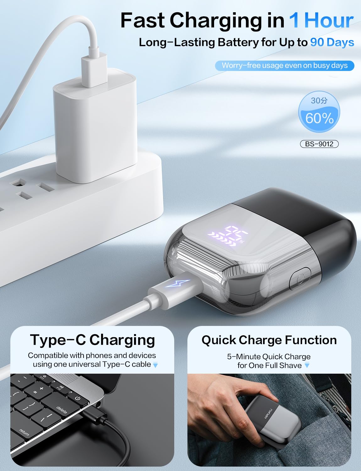 Fleaks Funly compact travel-size shaver suitable for on-the-go