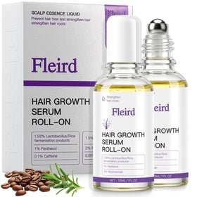 Fleird Rosemary Hair Growth Serum Roll-On bottle front for targeted thinning-area care.
