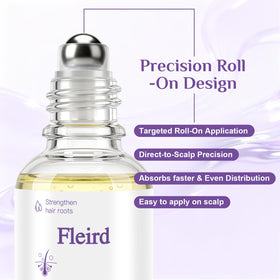 Fleird vegan and cruelty-free symbol indicating gentle scalp care.