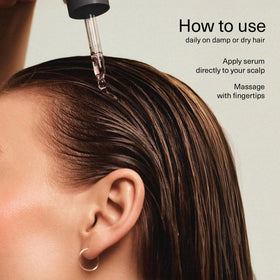Bloom serum displayed on a tidy vanity with brand visuals