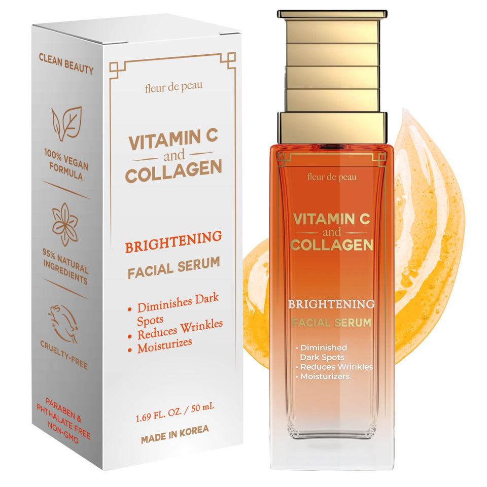 Fleur De Peau Vitamin C Serum bottle shows the potential for a radiant daily glow.