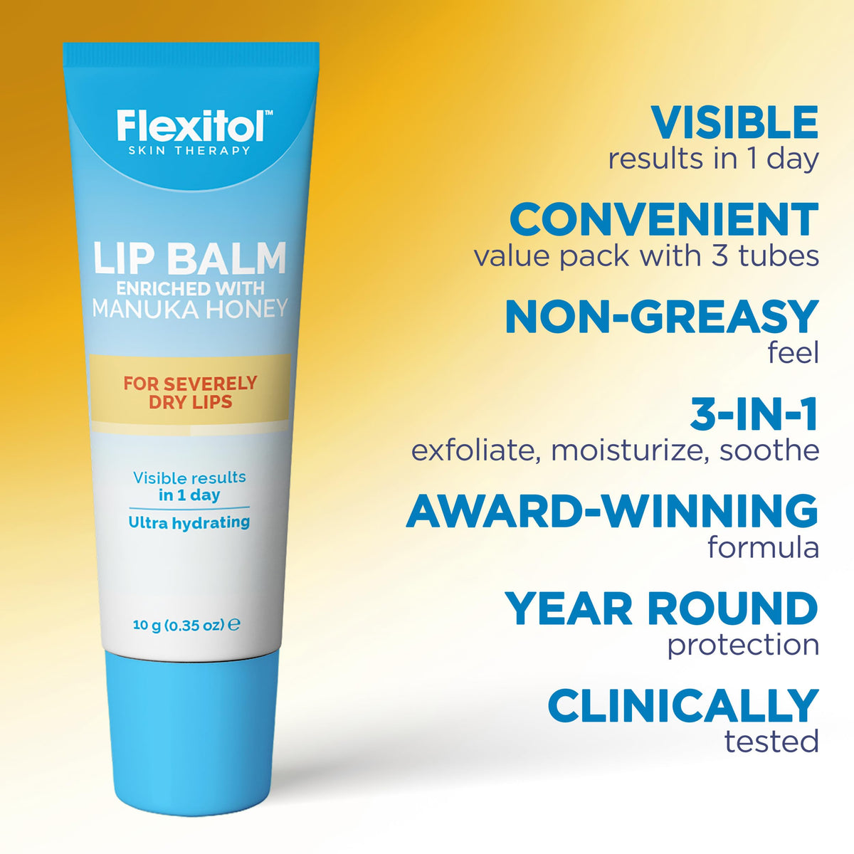 Flexitol lip balm creates hydrated lips with subtle shine