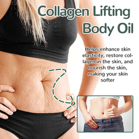 FLEXQW Collagen Lifting Body Oil silky texture glides on skin