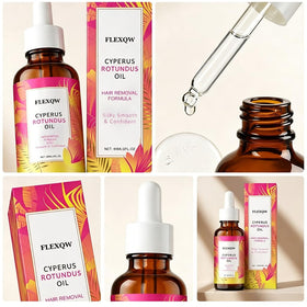FlexQW Cyperus Rotundus Oil application on skin demonstrates soothing touch