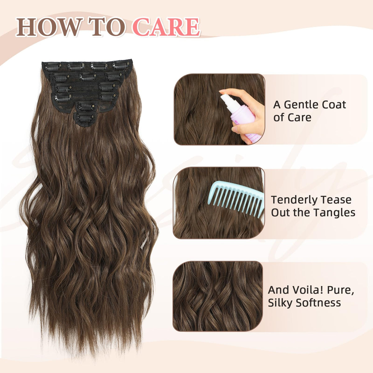 Fliace care tip highlighting oil sheen spray for moisture and shine