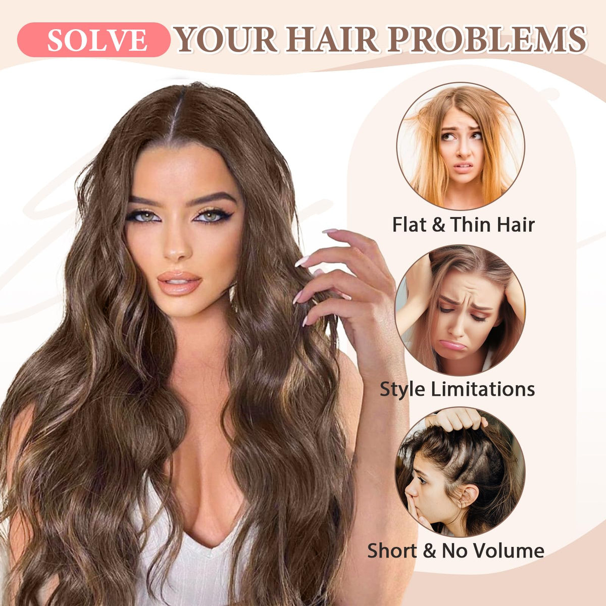 Fliace natural-looking waves blend with real hair