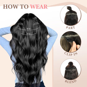 Fliace clip-in, 2-clip weft at 4.9 inches for layering.