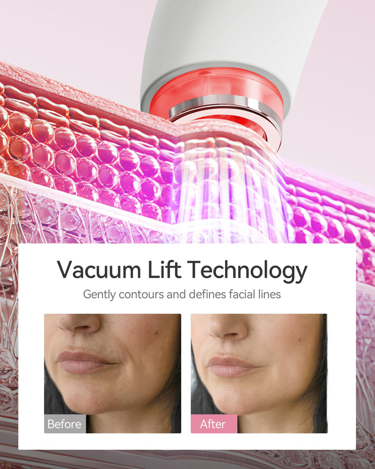 FliKEZE EMS microcurrent setting demonstrates adjustable lift for firmer skin.