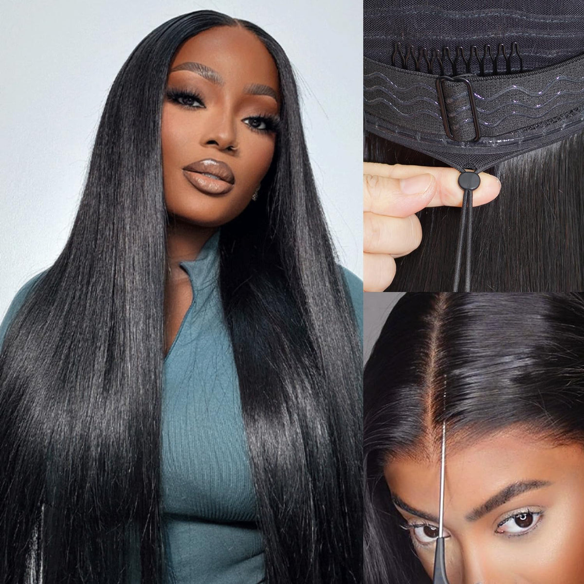 FLLUFWIG 7x6 lace part space enables versatile styling and natural-looking parting.