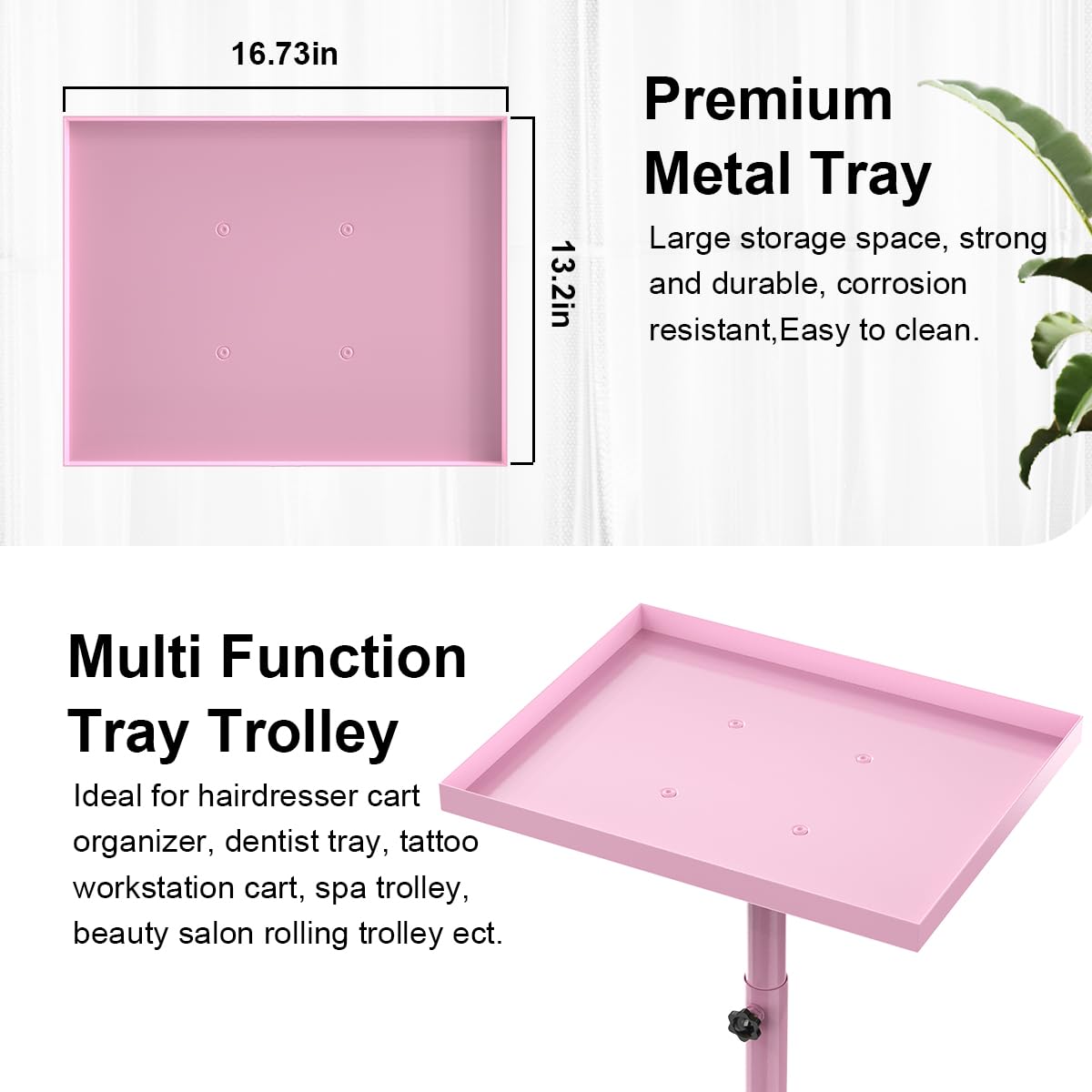 FLOLXNB salon-tray-cart-adjustable-height enables ergonomic operation