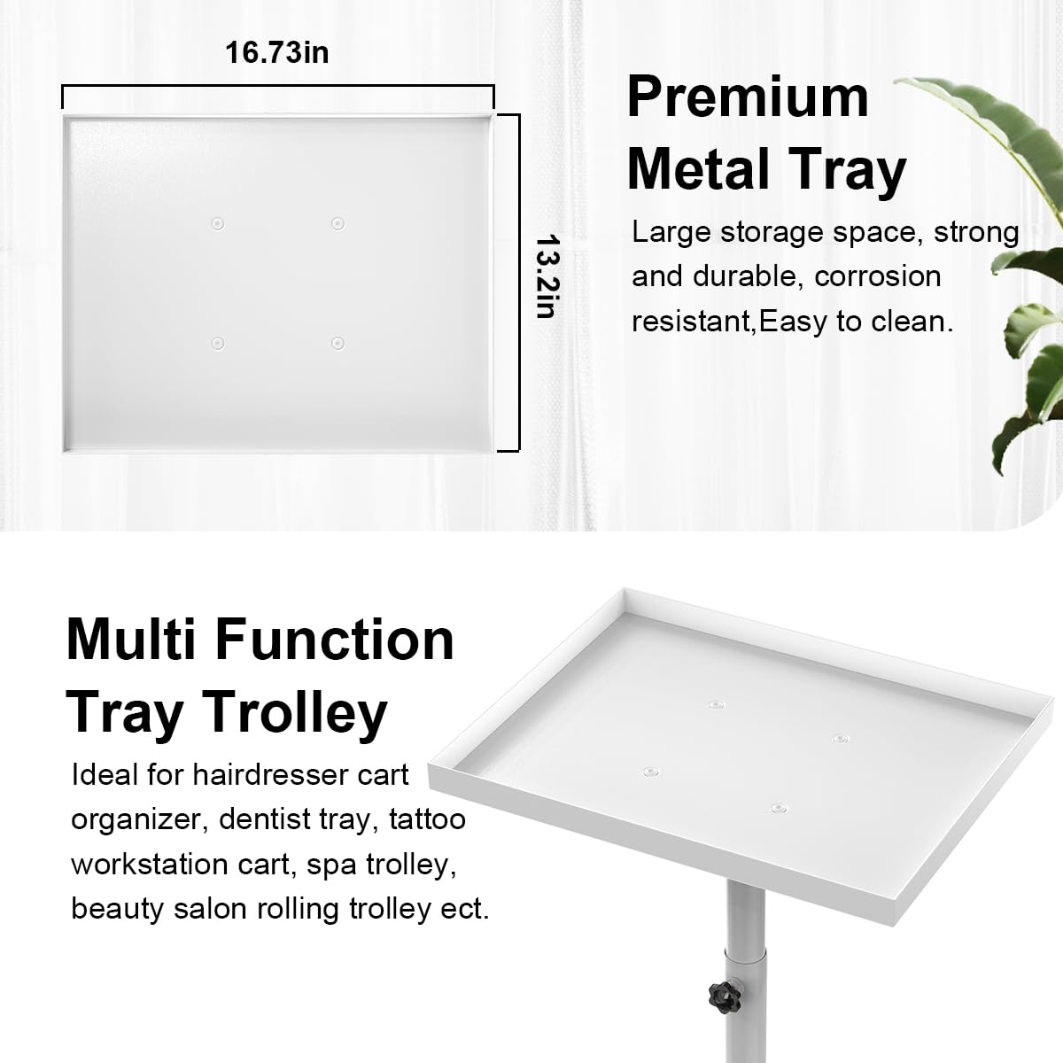 FLOLXNB salon tray on wheels shown from the side for flexible layouts.