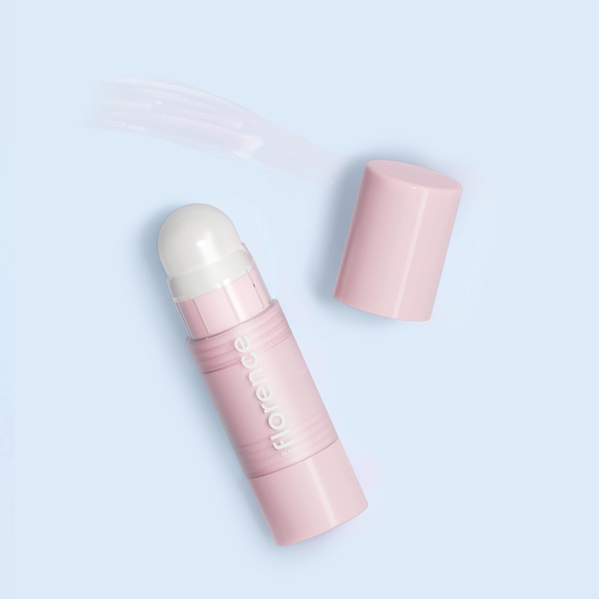 Florence by Mills True To Hue lip balm swatch on skin for natural tone