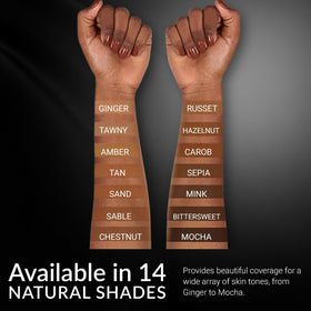 Radiance-ready concealment effect of Flori Roberts foundation for mild imperfections