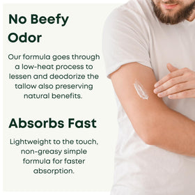 Florida Barn Tallow Honey Balm creamy texture demonstrates quick absorption for daily use.