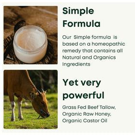 Florida Barn Tallow Honey Balm hand-application demonstrates soothing moisture on elbows.