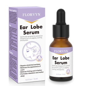 Florvyn rejuvenating ear-lobe serum bottle supports daily elasticity