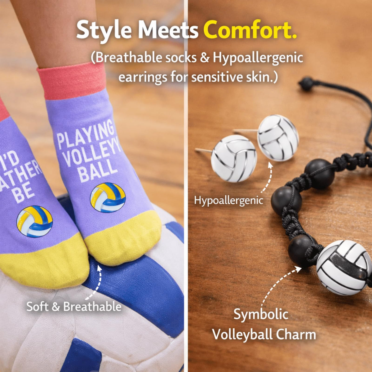 Flotreif volleyball earrings add a lightweight, sporty touch for matches