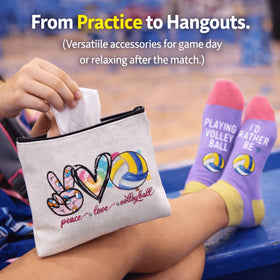 Flotreif volleyball makeup bag keeps gear organized for travel and tournaments