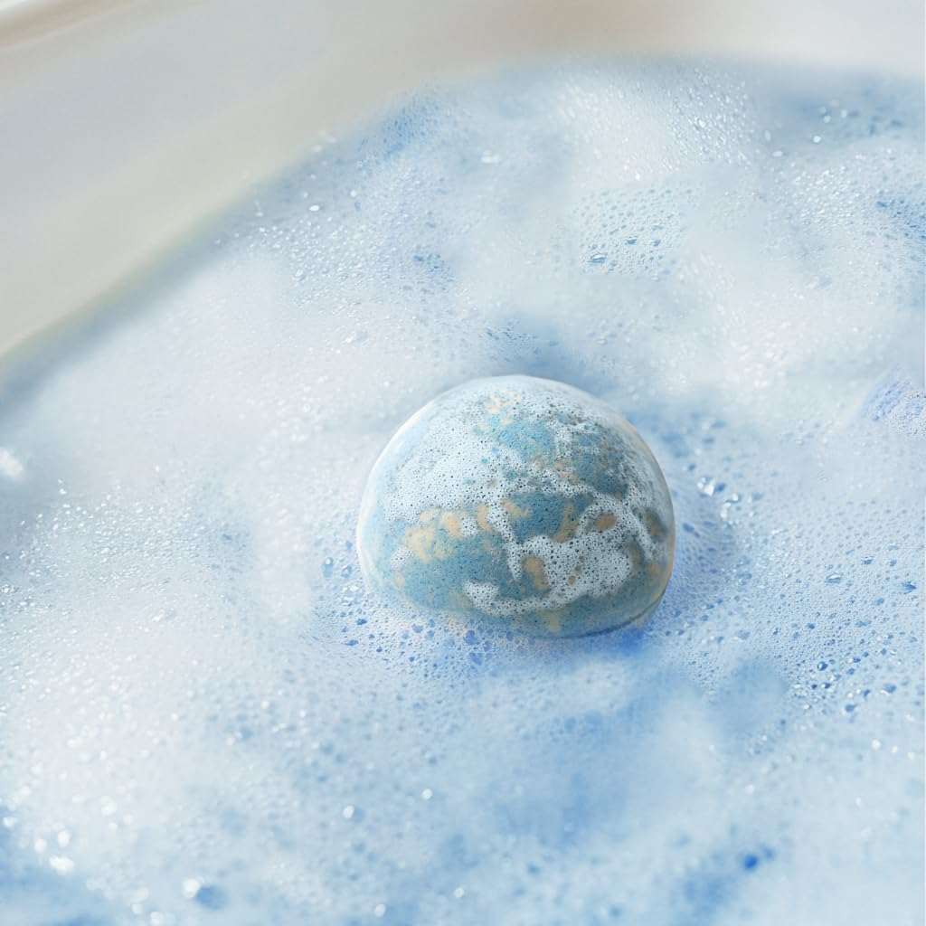 FlowBredolent bath bomb violet adds a delicate floral scent for a pampering soak.