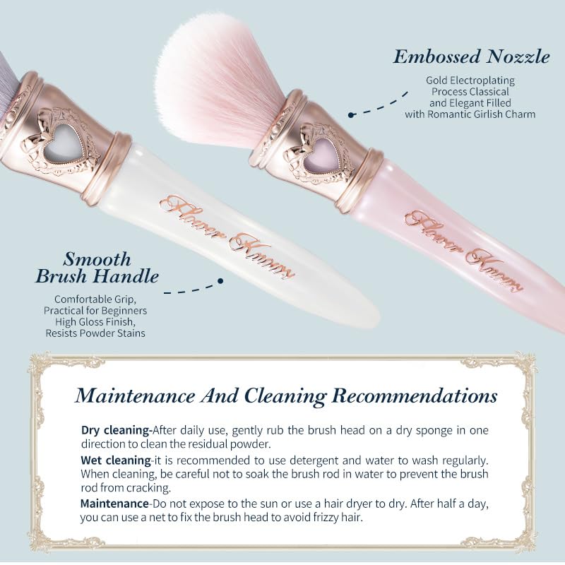 Flower Knows Bunny Garden blush brush blends smoothly for seamless color transition.