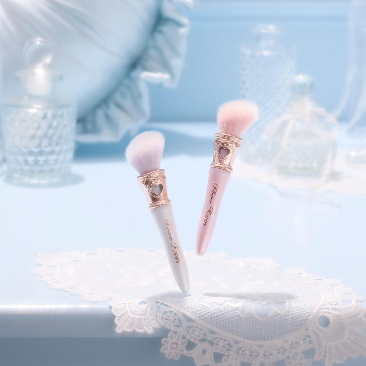 Flower Knows Bunny Garden blush brush demonstrates precision around under-eyes and nose.