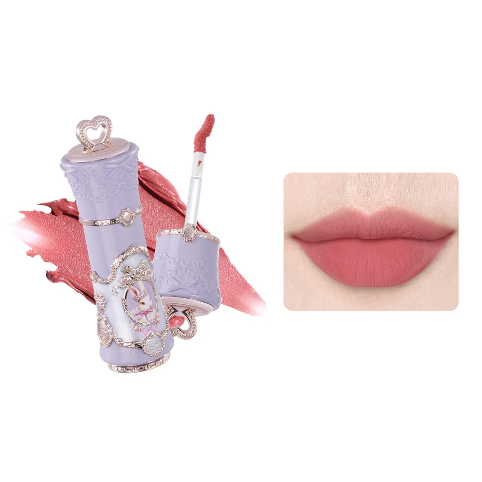 Flower Knows Bunny Garden Cloud Lip Cream compact close-up with Rococo design and long-lasting color.