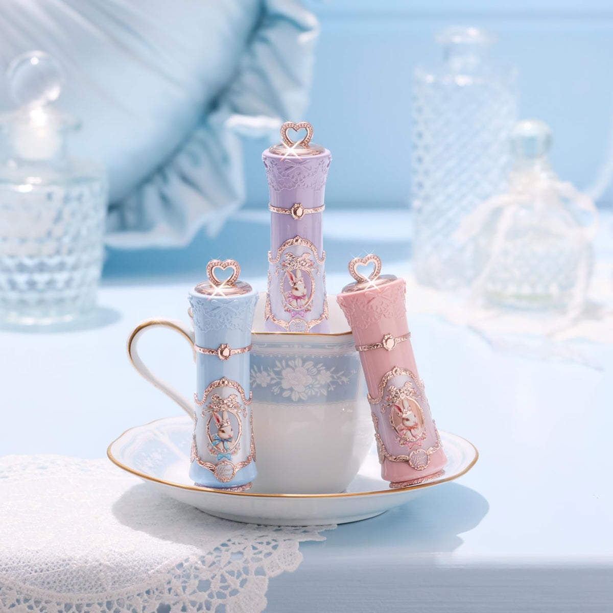 Flower Knows Bunny Garden Cloud Lip Cream Earl Bunny swatch brings peachy nude for versatile styling.