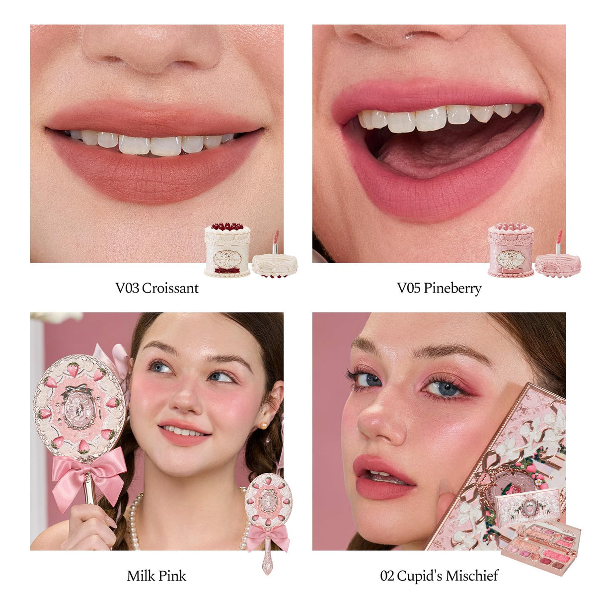 Flower Knows Cake Charm Set blush 01 for a natural rosy glow