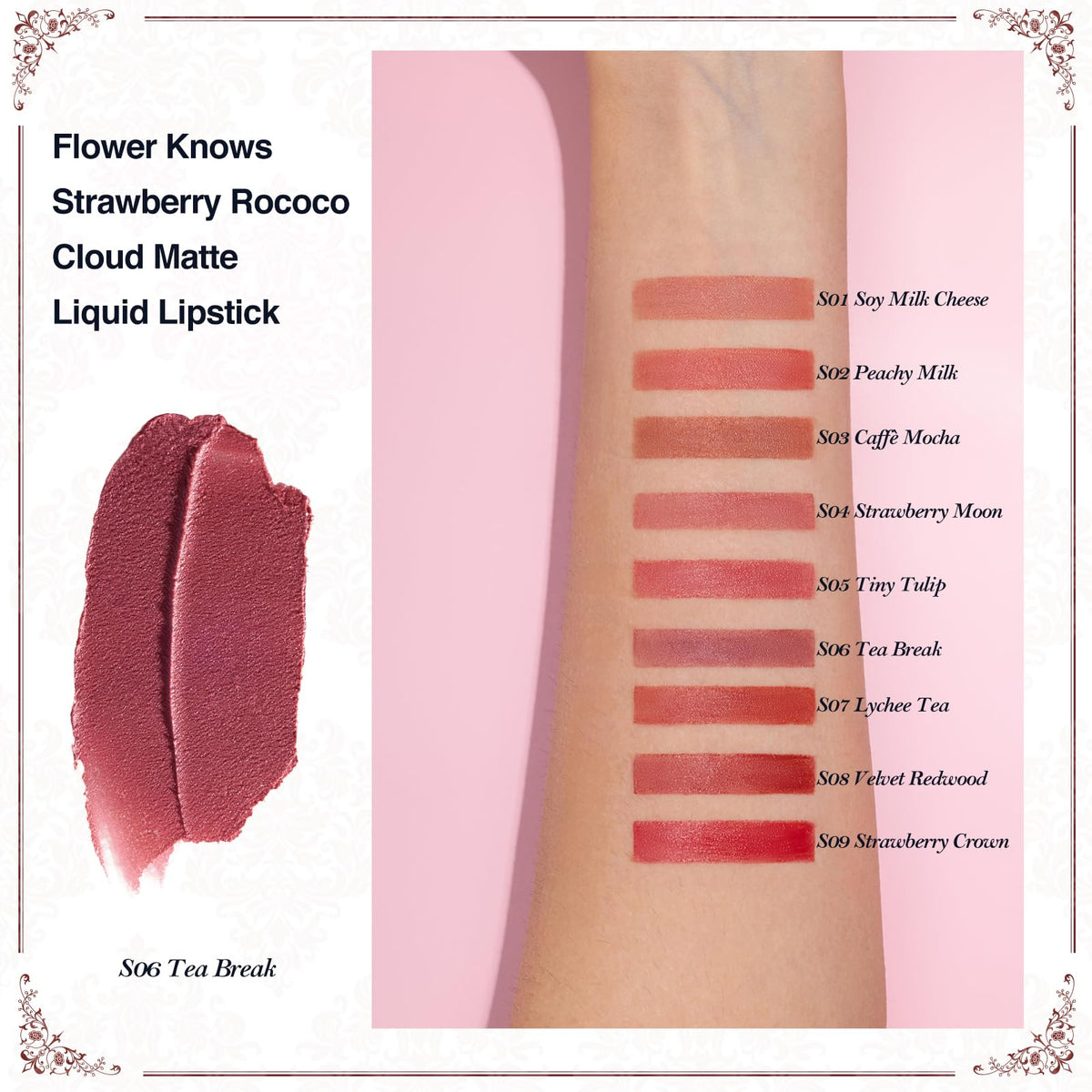 Flower Knows cloud-like matte texture close-up highlights airy lip comfort