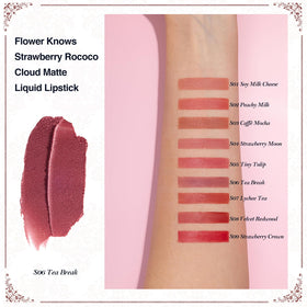 Flower Knows cloud-like matte texture close-up highlights airy lip comfort