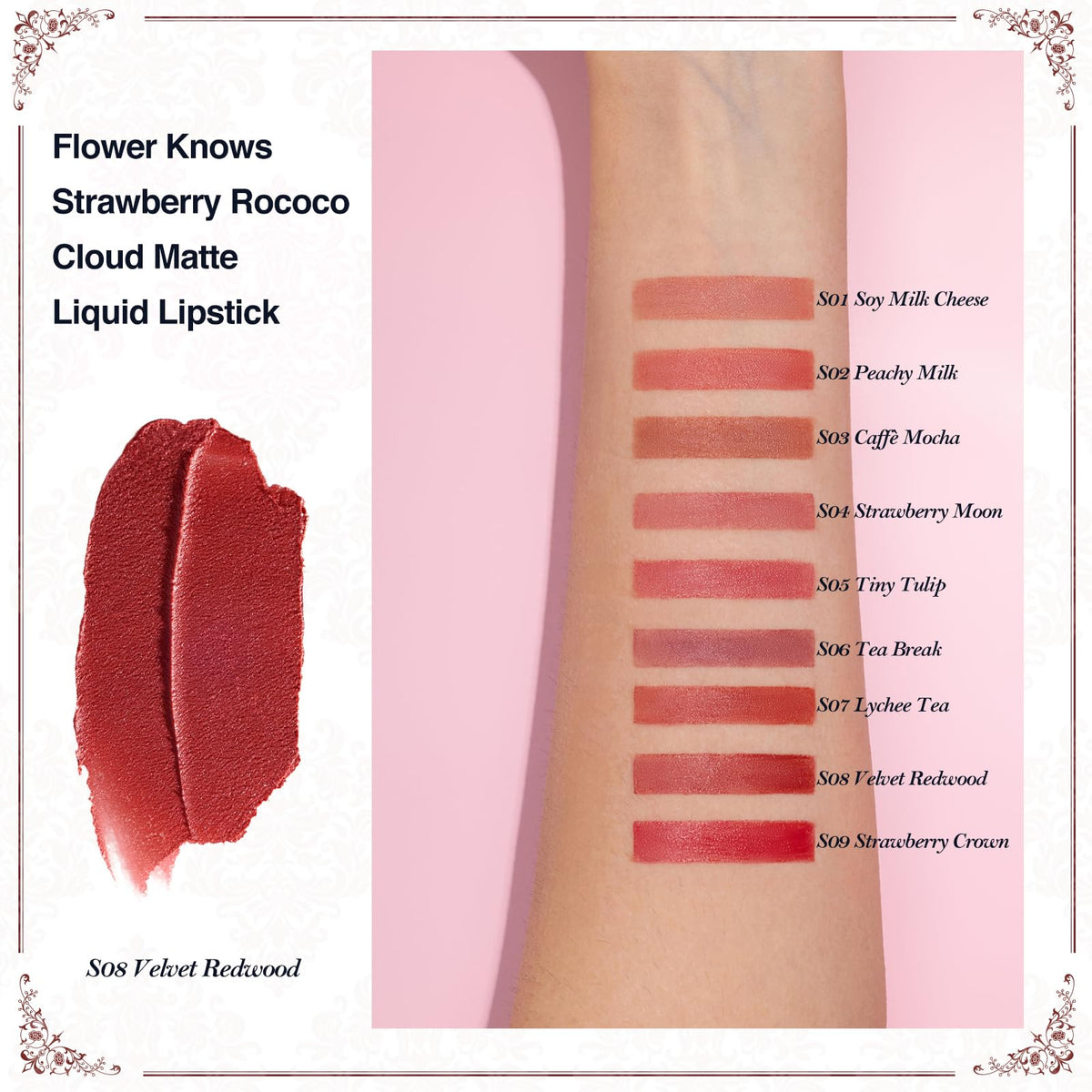 Flower Knows cloud-matte application demonstrates smooth, weightless coverage.