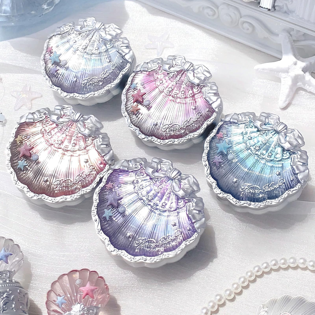 Flower Knows cruelty-free Shells Jewel packaging highlights ethical beauty.