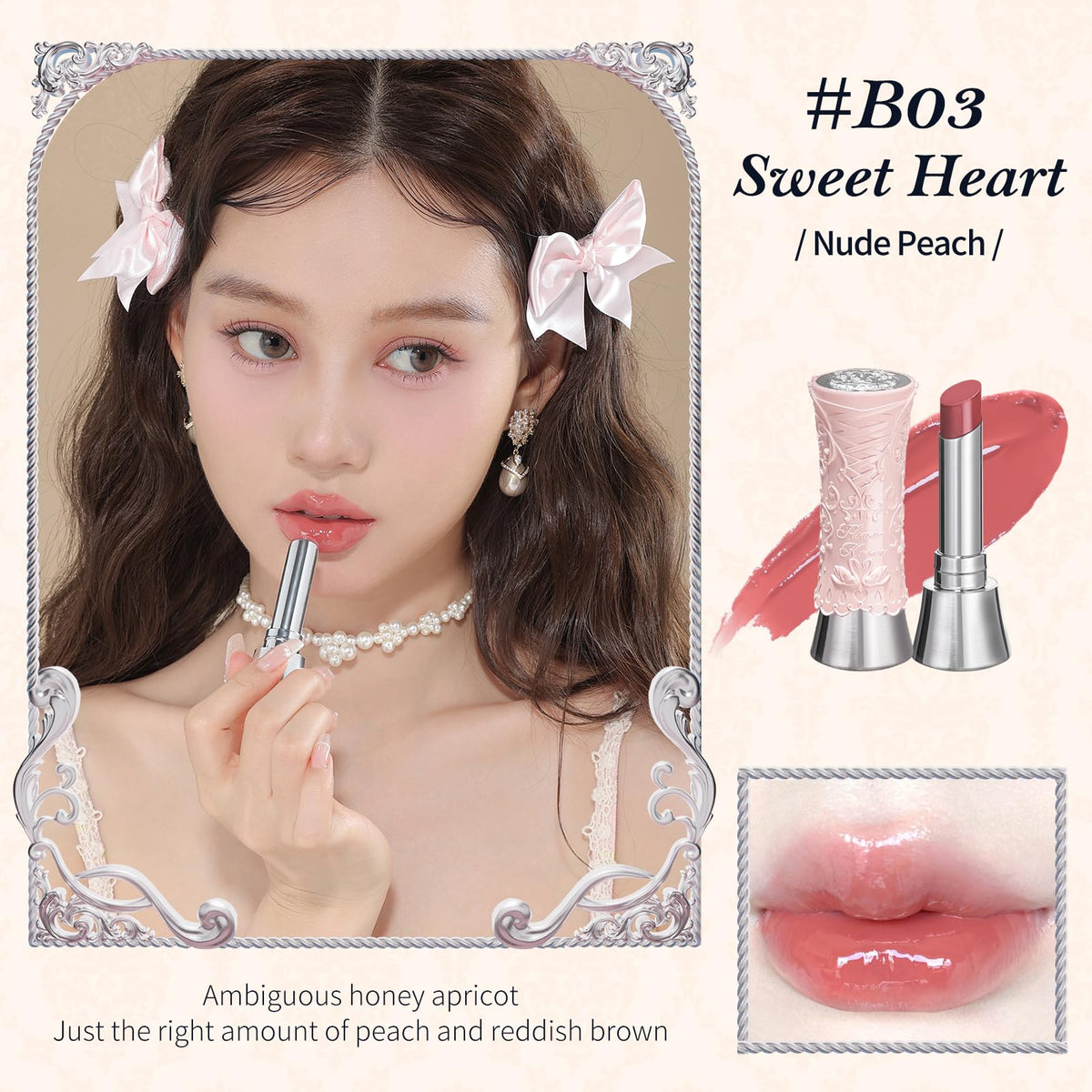 Flower Knows glossy color enhances natural beauty for daily wear.