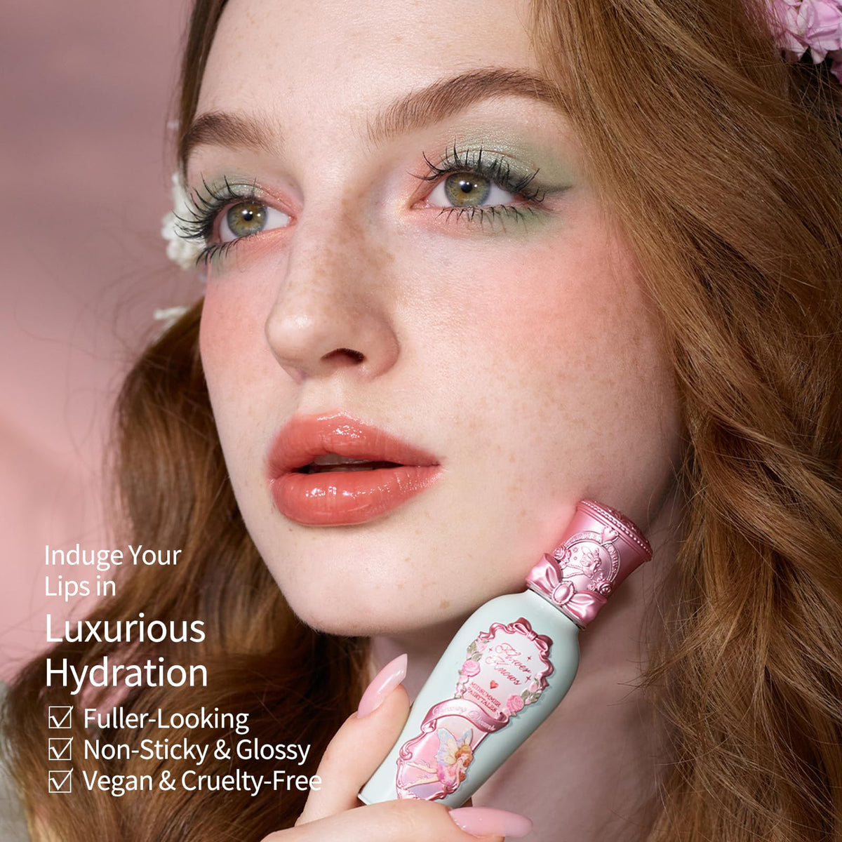 Flower Knows Highlighter Balm Moonlight Stone creates a soft luminous glow.