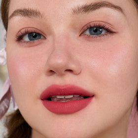 Flower Knows lip-lines concealing formula swatch for smoother lips.