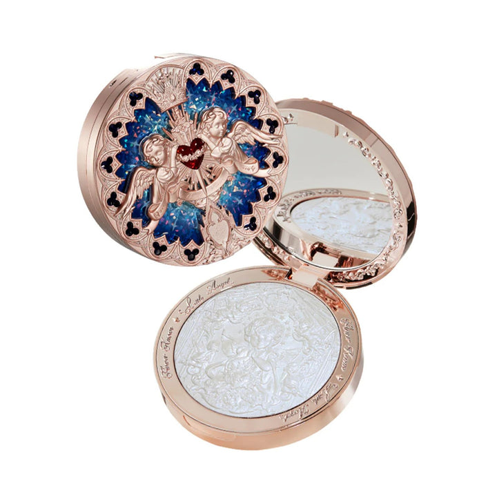 Flower Knows Little Angel Highlighter with embossed motif and cool starlight glow enhances cheekbones