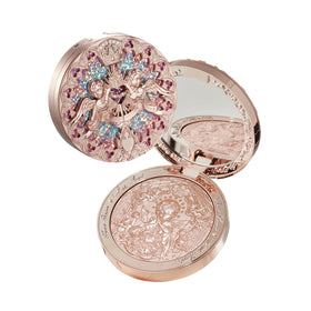 Flower Knows Little Angel Embossed Highlighter Rose Champagne compact shows luminous glow for daily radiance