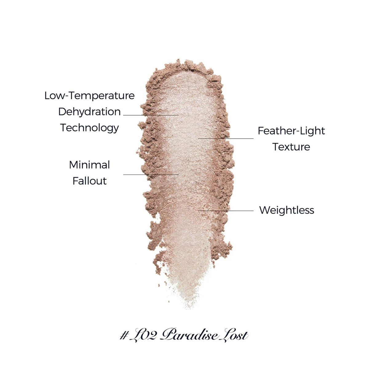 Flower Knows Little Angel Embossed Highlighter Rose Champagne swatch reveals warm pearly shimmer on cheeks