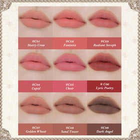 Little Angel lip mud texture close-up shows creamy matte finish and smooth glide.
