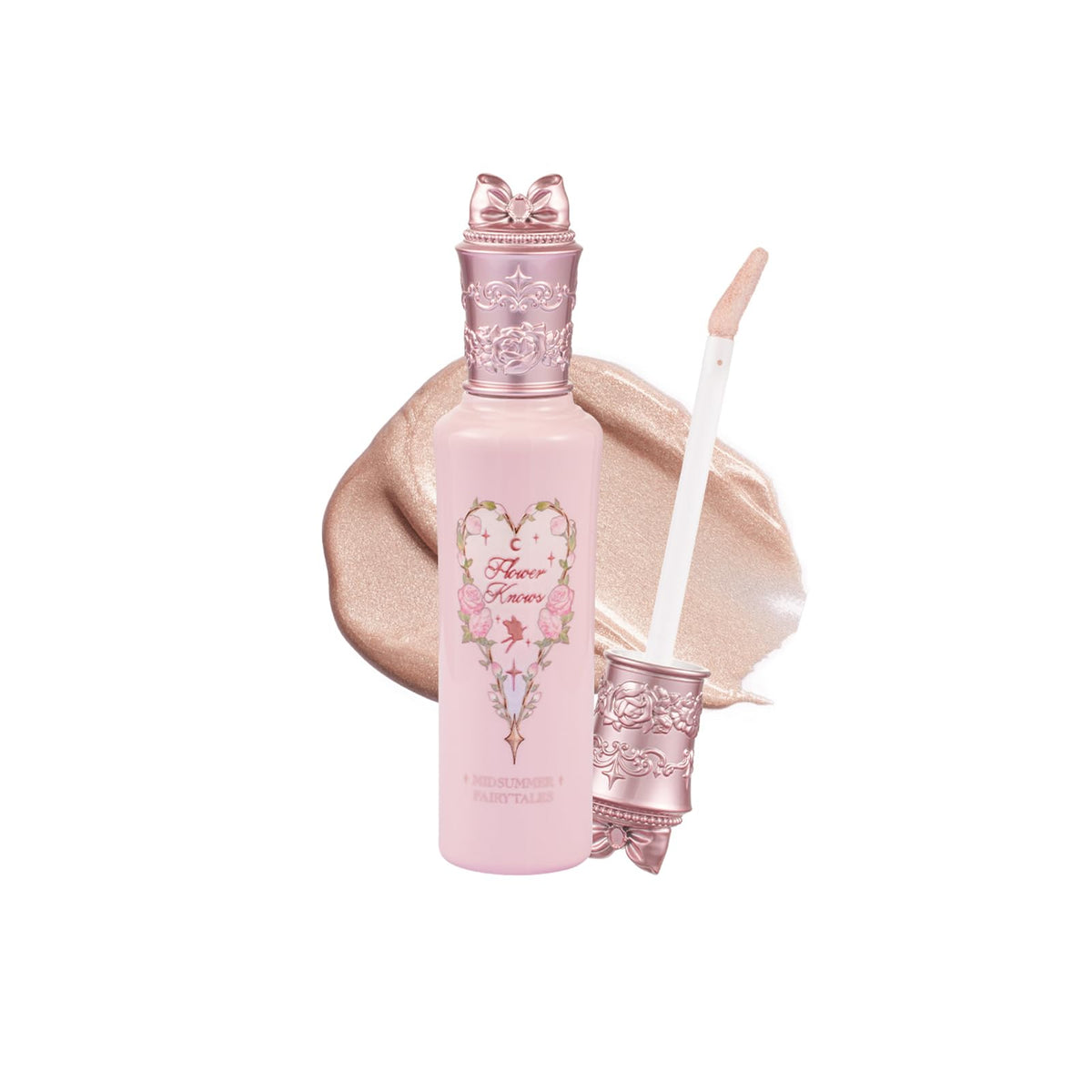 Flower Knows Midsummer fairytales bottle-pour shows the liquid highlighter texture.